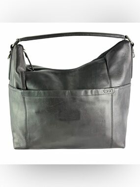 TUMI Black Leather Tote Shoulder Bag